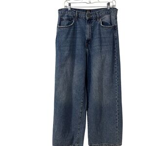 BDG Y2K Relaxed Fit Flare Wide Leg High Rise Blue Jeans Size 33